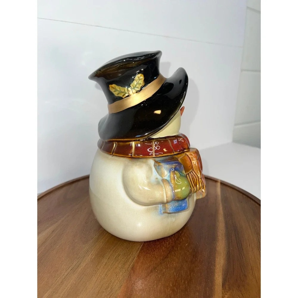 Gibson‎ Everyday Snowman Cookie Jar Lid Ceramic Holiday Winter Treat Storage